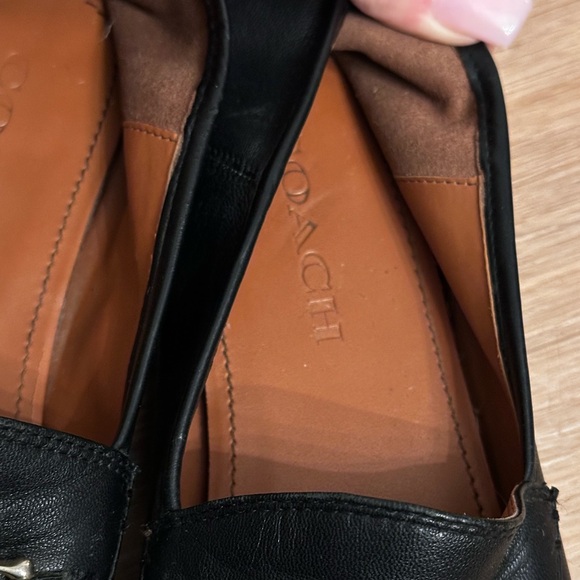 Coach women’s Black Leather Horsebit Loafers - Picture 3 of 5